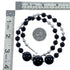 Native American Onyx Sterling Silver Bead Necklace AX128067